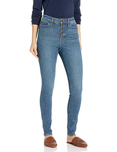 Amazon Brand - Goodthreads Women's Exposed-Fly High-Rise Skinny Jean, Authentic Blue 28 Short