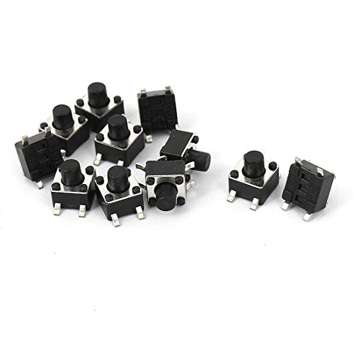 uxcell 10pcs Surface Mounted Devices SMT Momentary Mini Tactile Push Button Switch 4.5x4.5x5.5mm