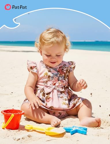 Image of PATPAT Family Matching Outfits Mommy and Me Dresses Floral Dress & T-Shirts | Mommy and Me Easter Dresses, Puff Sleeve Floral Sundress, Cotton Blend T-shirts, Couples Party Wedding Vacation Outfits