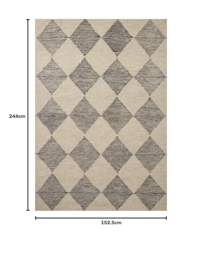 Image of Spectrum Pattern Wool Carpet with Loop Texture Yarn Anti Shedding Carpet Size 5x8 Feet A0 Beige & Brown Color