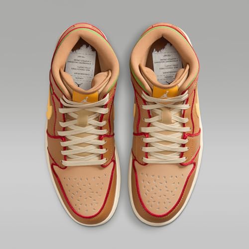 Air Jordan 1 Mid SE Men's Shoes (IB7403-224, Flax/Sesame/Coconut Milk/University Gold)4