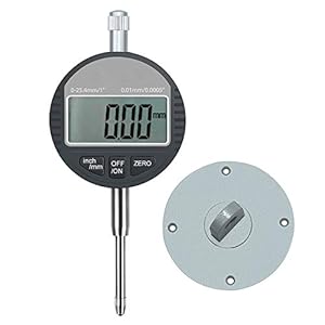 AUTOUTLET Digitale meetklok sonde 0,01 mm / 0,0005 ” bereik DTI meetklok meetklok 25,4 mm / 1 ” hoge precisie meting…