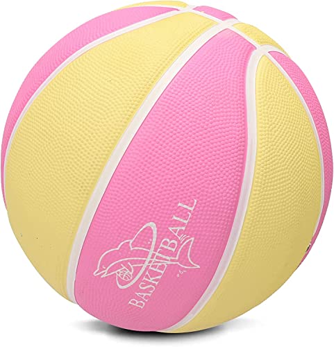 MSCYAE Basketball Größe 5,Mini Basketball Größe 3 ideal auf die Jugend Kinderhände,Outdoor basketballs Gummi Rosa 3