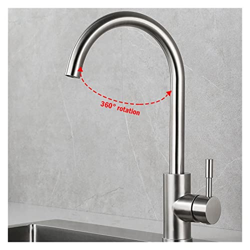 Robinet de cuisine en nickel brossé mitigeur en laiton durable - 2