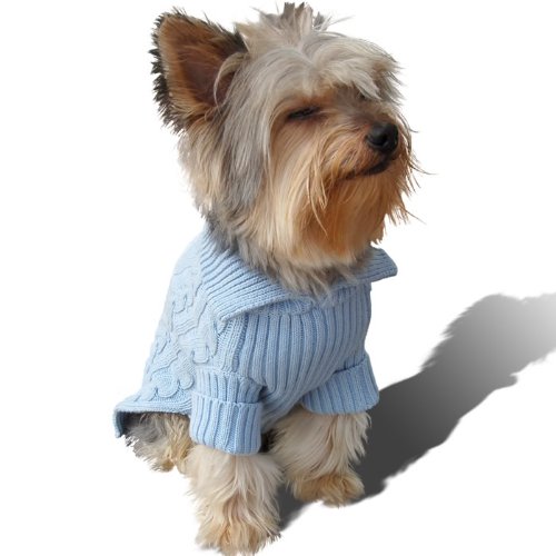 Stinky G Baby Blue Dog Aran Jumper, #12 - M