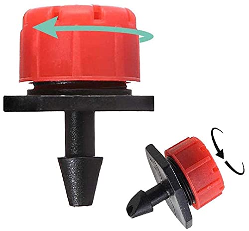 Image of DIY DIYC-11163 Crafts Anti-Clogging Emitter Drippers, 20 Pcs 360 Degrees Adjustable Irrigation Drippers Sprinklers Heads(Pack Of 10 Pcs, Red /Black 360 Degree)