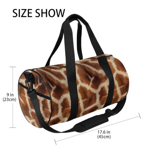 Bolsa redonda de cincha unisex con estampado de jirafa para excursiones 4