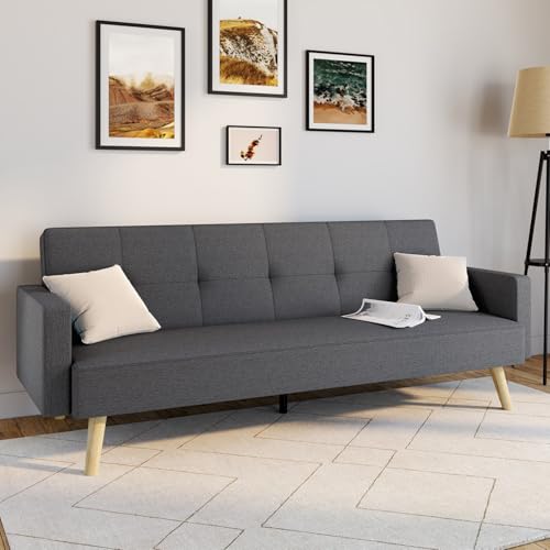 Canapé Scandinave 3 Places Convertible Gris Lars IDMarket