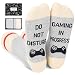 Novelty Funny Saying Cotton Crew Socks for Men Women, Gaming in Progress Do Not Disturb
