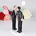 Romantic Gay Couple Wedding Cake Toppers, Sweet Groom Couple Wedding Anniversary Decor, Groom and Groom Figurine Gift for Male Couple(Flower and balloon couple)