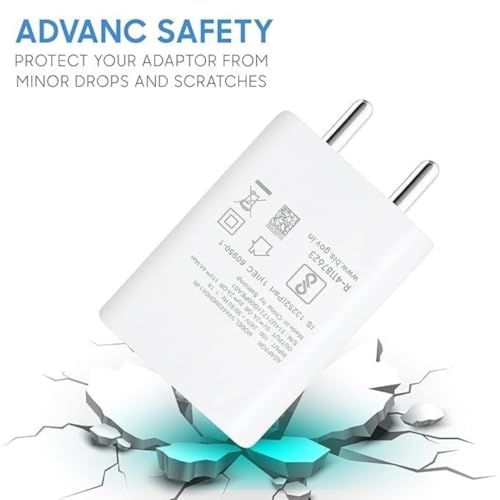 Image of Original Charging Adpater 44W USB Type C Charging Wall Adapter Compatible with Vivo Y100A, Vivo T2 and Vivo V25 Smartphones (Adapter and Cable) 44w