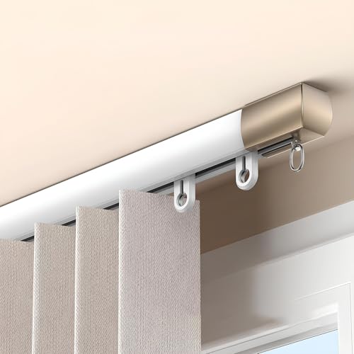 Rieles de techo de aluminio resistentes en acabado blanco para diseño interior 2