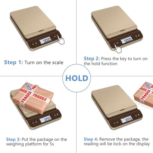 Qp Shipping Scale, High Accuracy Digital Scale 86Lb/0.1Oz With Hold/Tare Function, Backlit Lcd Display, Flip-Up Holder, Postal Scales For Shipping Packages, Mail Scale, Battery & Tape Measure Included #TOP5