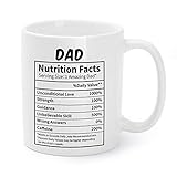 Mugaholics Dad Mug - Dad Nutrition Facts Coffee Mugs for Dad - Fathers Day for Dad from Daughter, Son, Wife - Birthday Gifts for Dad New Dad Gifts - 11oz Ceramic Coffee Mug Tea Cup, White