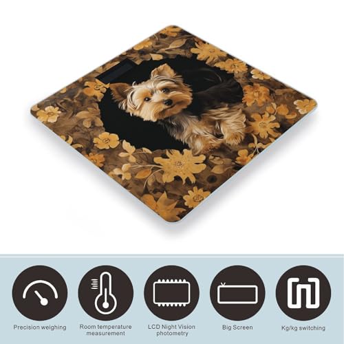 Báscula digital para baño con diseño de Terrier Yorkshire miniatura 3