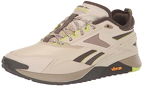 Reebok Unisex Nano X3 Adventure Sneaker, Stucco/Grout/Laser Lime, 9 US Men