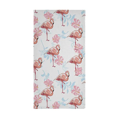 Pink Flamingo Hand Towels Set Of 2 Tropical Flowers Fingertip Towels Soft Dry Towel Dish Towels For Bathroom Laundry Room Spa Decor #TOP6