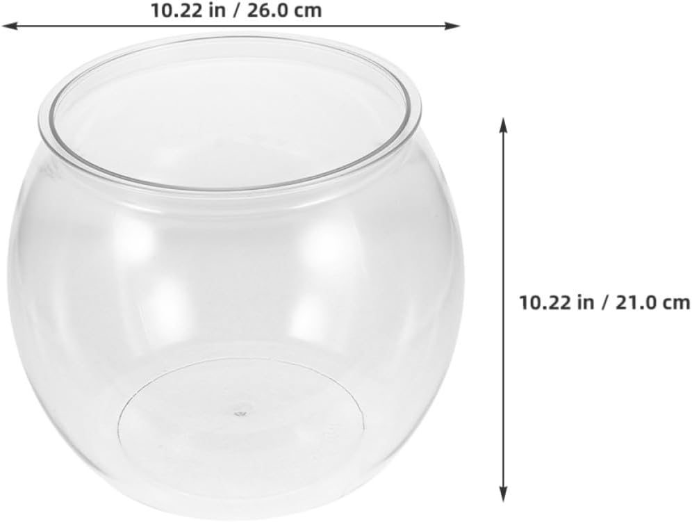Pet Fish Bowl Aquarium for Betta Aquatic Pets Desktop | Office Countertop, Windowsill Placement, Unobstructed View, Space-saving Design