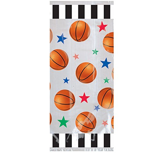 Amscan 377721 Basketball Large Party Favor Bags | 20 bags,Multicolor,11 1/2