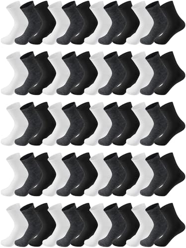Image of Tarpop 100 Pairs Bulk Mens Socks Moisture Wicking Casual Sports Ankle Socks for Homeless Unisex Adult Men Women