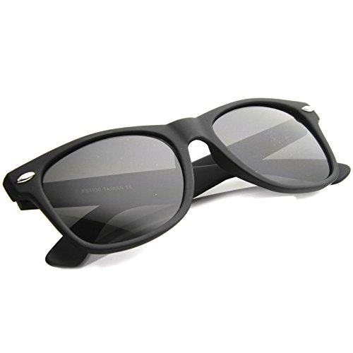 zeroUV Iconic Rubber Coated Wide Temples Square Lens Horn Rimmed Sunglasses 54mm4