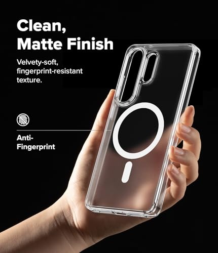 Image of Ringke Fusion for Samsung Galaxy S26 Ultra Case Back Cover [Compatible with MagSafe] [Anti-Fingerprint Velvet Coating] Slim Translucent Shockproof Bumper Protective - Magnetic Matte Clear