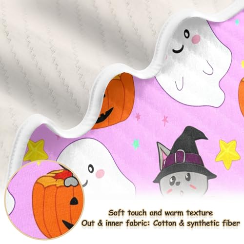 Burbuja Boo Animal in Pumpkin Baby Blanket for Boys Girls, Nursery Soft Warm Swaddling Receiving Baby Blankets, 30x40 in Toddler Blanket2