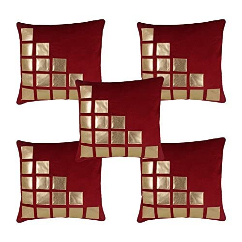 Solid Velvet Cushion Cover Standard Decoration Home Bedroom Set of 5 Pillowcase - Picture 12 of 15
