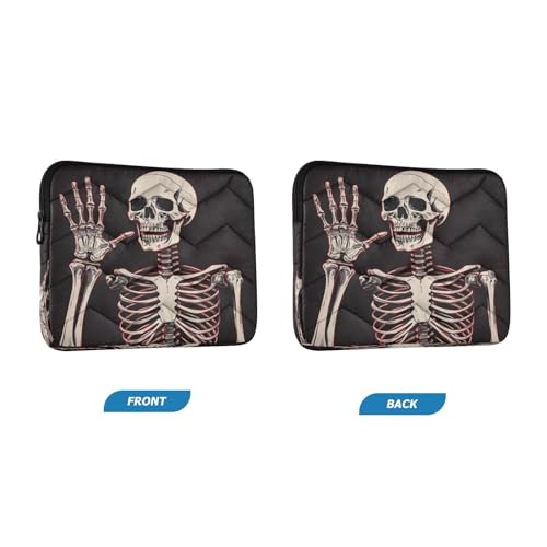 Funda para portátil 13-14 pulg impermeable patrón esqueleto miniatura 2