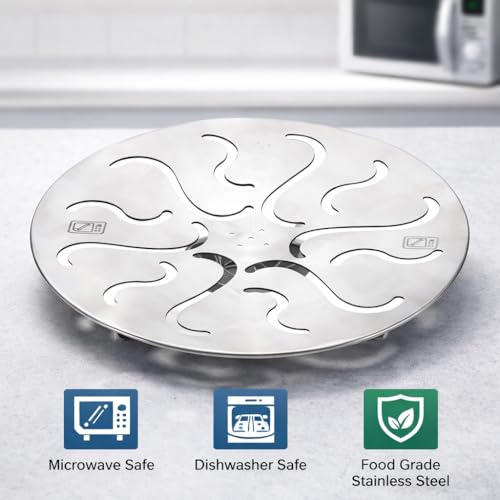 Image of 7Seas Roti Stand Stainless Steel Chapati Holder with Airflow Cut Design, Raised Base Heat Retention, 9 Inch Steel Roti Plate for Keeping Rotis Warm, Phulka Paratha Table Serving for Home & Kitchen