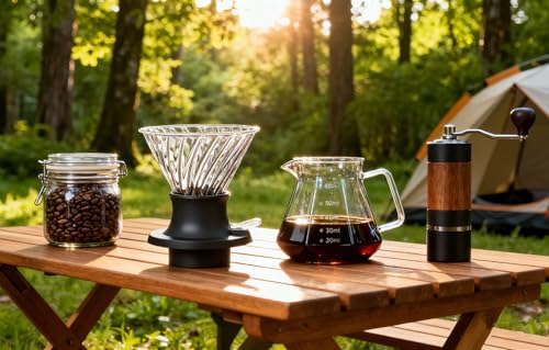 Image of BeeCa Clever Coffee Dripper, All-in-One Coffee Maker Glass Immersion Brewer | One-Switch Control, French Press & Pour Over in One, Beginner-Friendly, 50pcs Paper Filters, Heat Resistant Glass