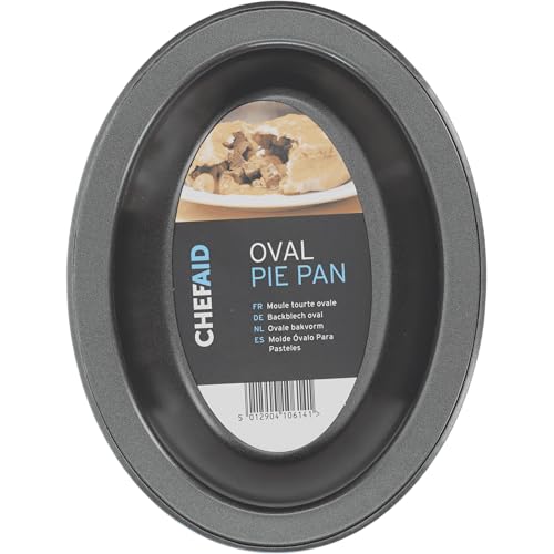 Chef Aid Moule Ovale 16,7 x 12,7 x 3,5 cm avec Revêtement Antiadhésif pour 1 Personne Gâteaux Individuels Quiches et Petits Plats au Four Compatible Four et...