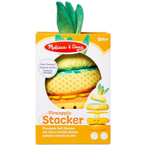 Image of Melissa & Doug Multi-Sensory Pineapple Soft Stacker Infant Toy - Stacking Toys for Babies, Pineapple Stacking Toy for Infants (Pack of 2)