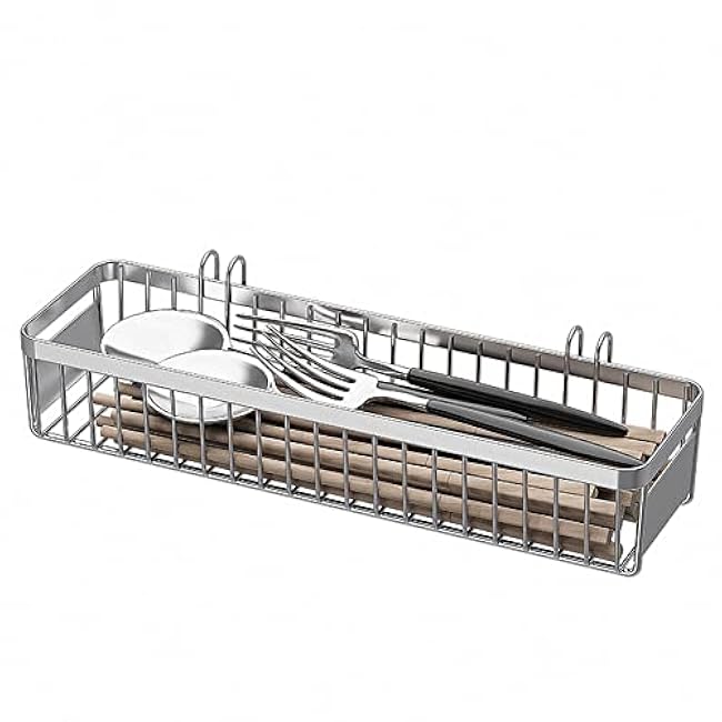 Dish Racks£¬304 Stainless Steel Utensil Holder, Utensil Drying Rack, Basket Holder with Hooks, Rust Proof