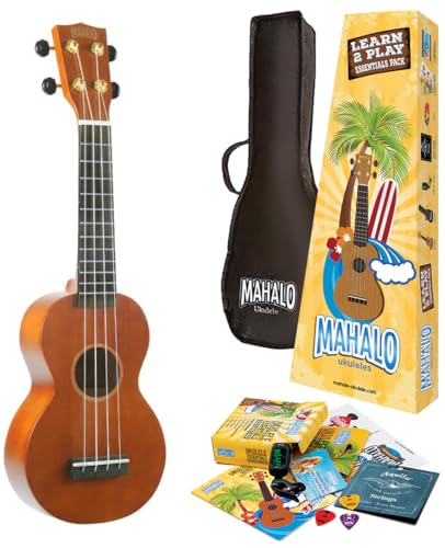 Mahalo Ukuleles Rainbow Series 4-String Ukulele Right, Brown Soprano MR1TBRK