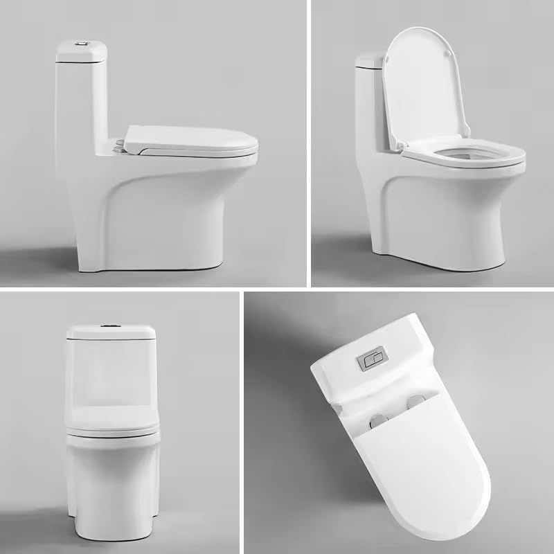 Hisre Premium Western Floor Mounted One Piece Water Closet Ceramic Western Toilet/Commode/European Commode Square With Soft Close Seat Cover For Lavatory, Toilets (LUNAR), photo 3 of 5