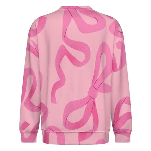Mens Crewneck Sweater Pink Bows Crew Neck Sweater for Men Casual Party Holiday Pullover4