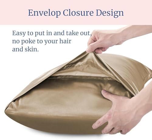 Image of Go Well Bonnet for Curly Hair with Free Satin Pillow Covers and Scrunchies | Silk Bonnet for Hair | Combo of Pack of 2 Satin Pillowcases with 3 Silk Scrunchies Adjustable HairCap (khakhi)