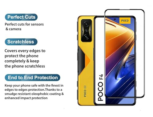 Image of HD Tempered Glass Screen Protector Compatible For Poco F4 5G With Edge To Edge Coverage And Easy Installation Kit