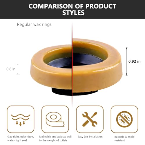 image for boeemi Toilet Wax Ring 2 Pack, Thick Toilet Bowl Wax Seal with Polyeth
