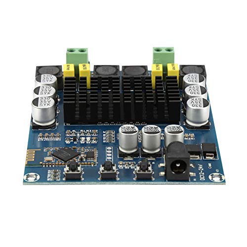 DEWIN 2x120W Bluetooth 4.0 Verstärker, TPA3116D2 Digital Stereo Audio Amp Board Dual Channel DC12-24V Decoder Audio Stereo Receiver Empfängerplatine mit Acrylschale