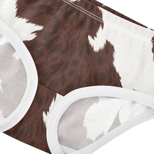 Brown White Cowhide Girl Panties Cute Toddler Girls Underwear Cotton Cartoon Undies Kids Briefs 2t4