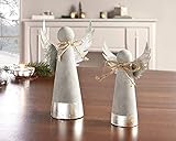 weihnachtsdeko engel holz Maße ca.: Höhe 13 cm, 16 cm Dekoleidenschaft 2er Set Engel in Beton Optik, grau/Silber, 13 + 16 cm hoch, Weihnachtsdeko Adventsdeko