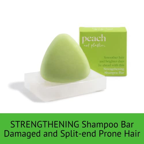 Peach Not Plastic Shampoo Bar - Strengthening For Damaged & Split-Prone Hair | Leaves Hair Strong And Healthy | Plant Based, Vegan & Eco Friendly | 3.0Oz #TOP1
