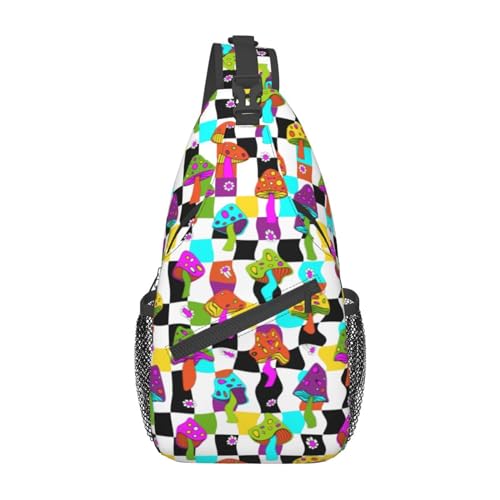 Funny Mushroom Crossbody Bag Mushroom Shoulder Bag Backpack Plant Sling Bag Chest Casual Daypack for Outdoor
