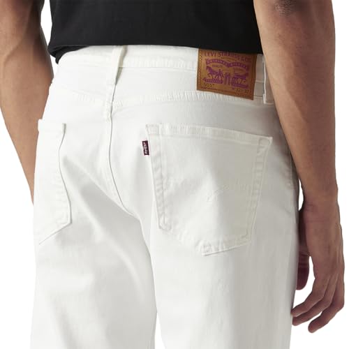 Image of Levi's Men's 505 White Straight Fit Mid Rise Jeans