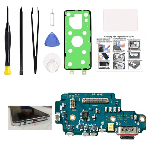 Charging Port Replacement Kit Compatible with Galaxy S22 Ultra US Version, Dock Board USB-C Connector Only for S22 Ultra SM-S908U, SM-S908U1, SM-S908W, with Instruction Manual, Toolkit