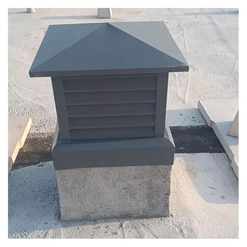 GOFQB Cubierta Chimenea Cuadrada Aleación Aluminio Tapa Tubo Estufa Exterior Apto para Conductos de Ventilación de Tejado de Entre 25 y 50cm(25x25cm/9.84x9.84in)