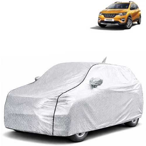 Image of KINGSWAY SilverTech 100% Waterproof Car Cover Only with Triber (Year 2019 to 2025 - All Model) | Mirror and Antenna Pockets | Scratchproof | All Weather Car Body Cover