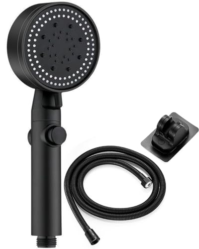 YUNSYE Filtered Shower Head with Handheld High Pressure 5 Spray Mode Showerhead bathroom accessories Matte Black (With Accessories)